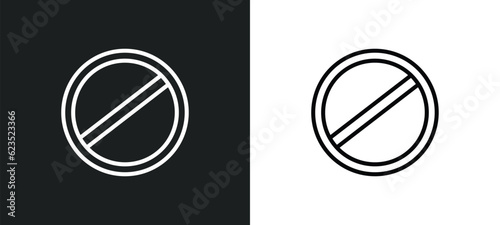 stopping icon isolated in white and black colors. stopping outline vector icon from construction collection for web, mobile apps and ui.