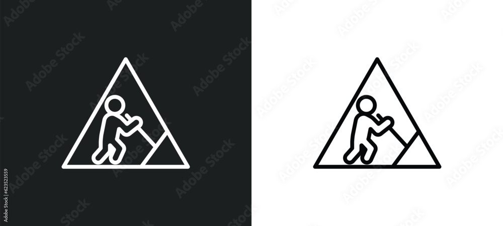 working icon isolated in white and black colors. working outline vector icon from construction collection for web, mobile apps and ui.