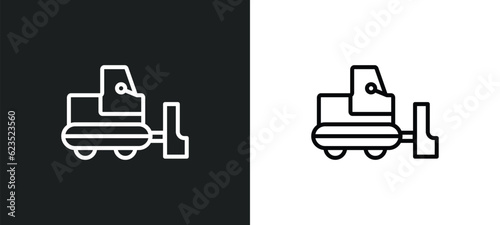 little snowplow icon isolated in white and black colors. little snowplow outline vector icon from construction collection for web, mobile apps and ui.