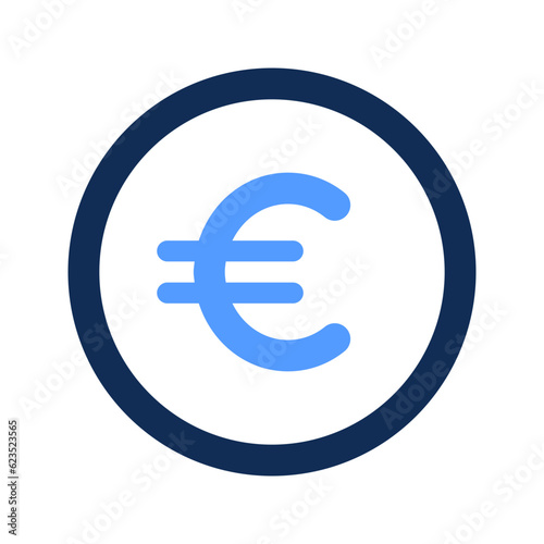 euro outline color icon