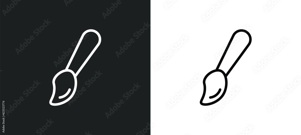 brush icon isolated in white and black colors. brush outline vector icon from construction collection for web, mobile apps and ui. brush icon isolated in white and black colors. brush outline vector icon from construction collection for web, mobile apps and ui.