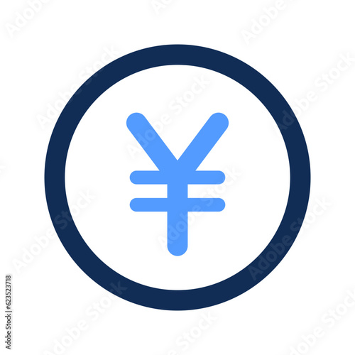 yen outline color icon