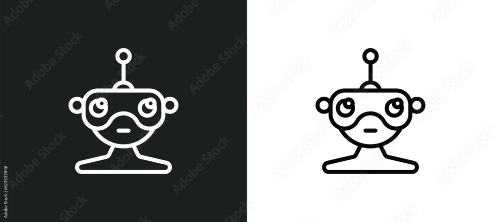 robotics icon isolated in white and black colors. robotics outline vector icon from computer collection for web, mobile apps and ui. robotics icon isolated in white and black colors. robotics outline vector icon from computer collection for web, mobile apps and ui.