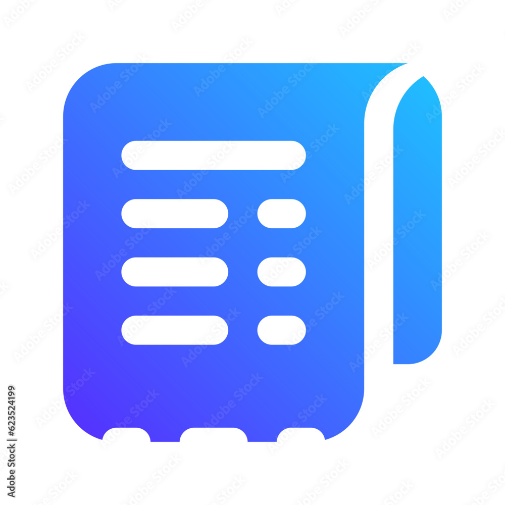 receipt gradient fill icon receipt gradient fill icon