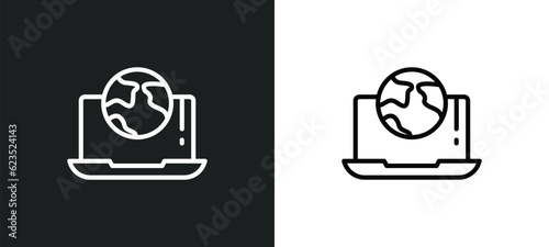 surfing the net icon isolated in white and black colors. surfing the net outline vector icon from computer collection for web, mobile apps and ui.