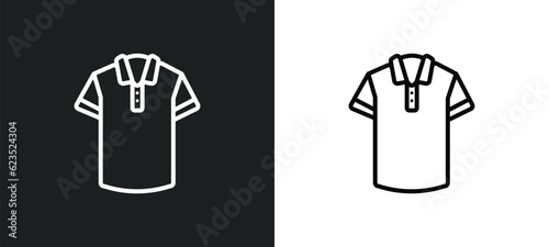 polo shirt icon isolated in white and black colors. polo shirt outline vector icon from clothes collection for web, mobile apps and ui.