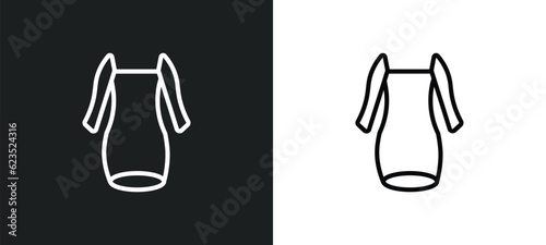 long sleeveless dress icon isolated in white and black colors. long sleeveless dress outline vector icon from clothes collection for web, mobile apps and ui.