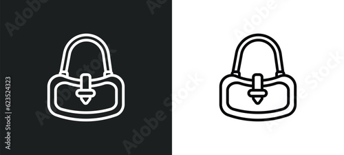 hobo bag icon isolated in white and black colors. hobo bag outline vector icon from clothes collection for web, mobile apps and ui.
