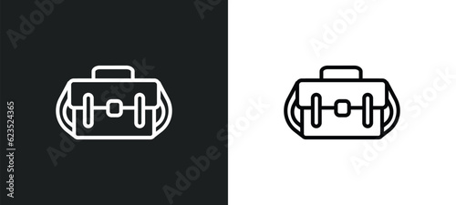 messenger bag icon isolated in white and black colors. messenger bag outline vector icon from clothes collection for web, mobile apps and ui.