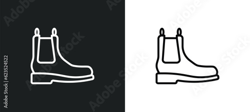 leather chelsea boots icon isolated in white and black colors. leather chelsea boots outline vector icon from clothes collection for web, mobile apps and ui.