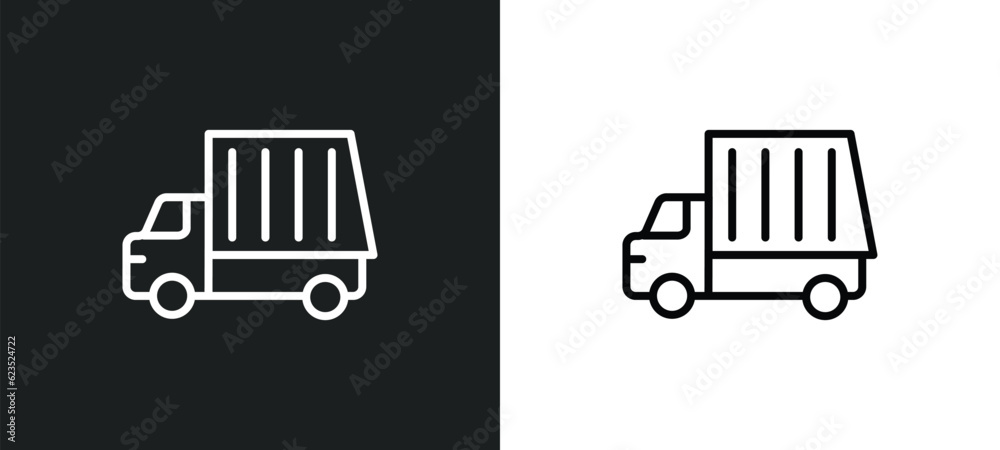 Fototapeta premium garbage truck cleanin icon isolated in white and black colors. garbage truck cleanin outline vector icon from cleaning collection for web, mobile apps and ui.