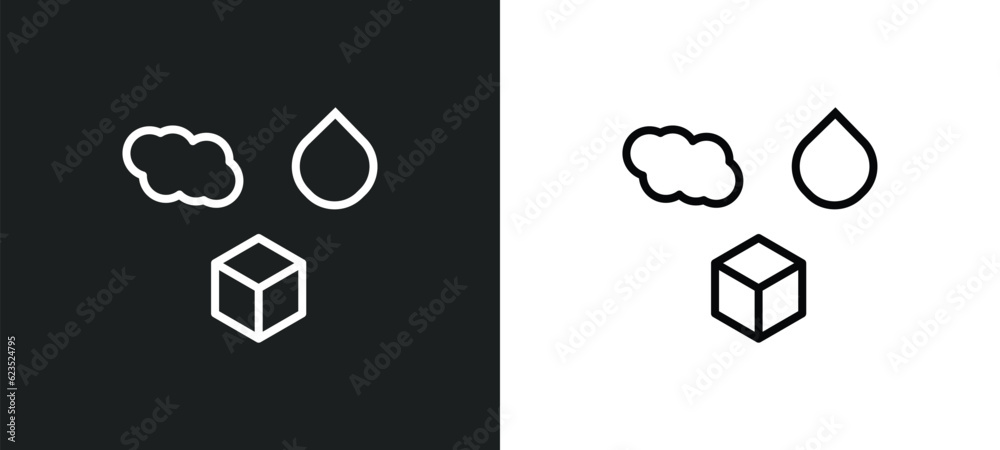 states of matter icon isolated in white and black colors. states of matter outline vector icon from cleaning collection for web, mobile apps and ui. states of matter icon isolated in white and black colors. states of matter outline vector icon from cleaning collection for web, mobile apps and ui.