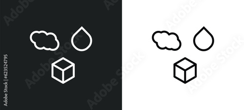 states of matter icon isolated in white and black colors. states of matter outline vector icon from cleaning collection for web, mobile apps and ui.