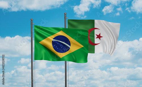 Brazil and Algeria national flag