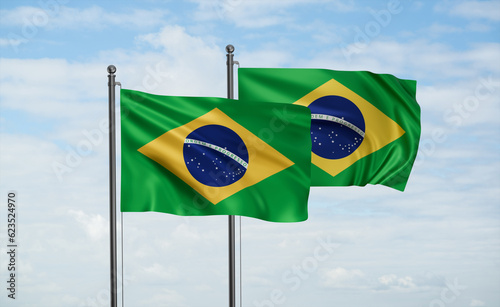Two Brazil flag