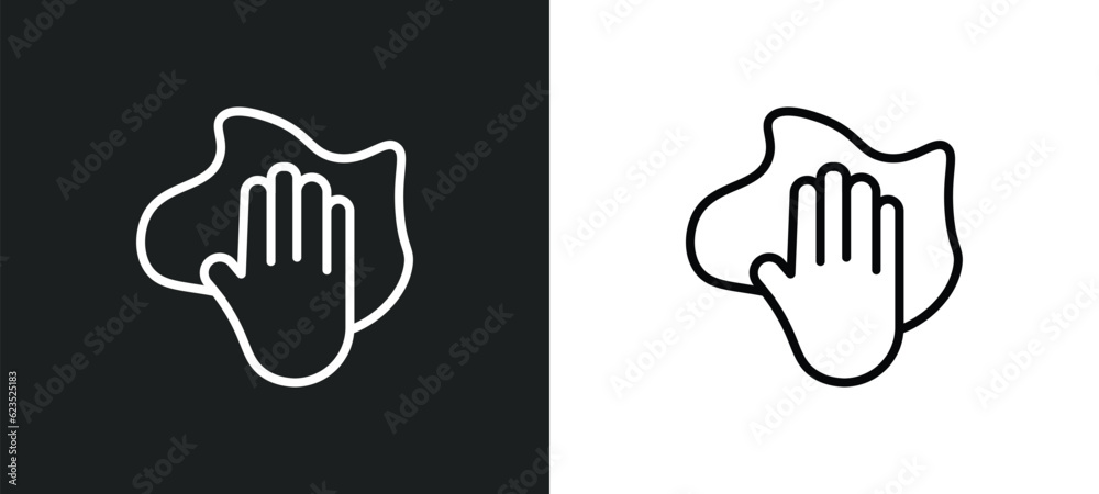 Obraz premium wiping icon isolated in white and black colors. wiping outline vector icon from cleaning collection for web, mobile apps and ui.
