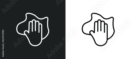 wiping icon isolated in white and black colors. wiping outline vector icon from cleaning collection for web, mobile apps and ui.