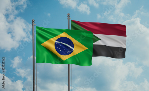 Sudan and Brazil flag photo