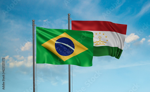 Tajikistan and Brazil flag