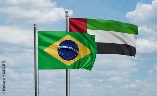 UAE and Brazil flag