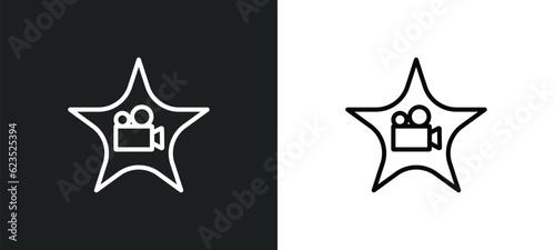 cinema celebrity icon isolated in white and black colors. cinema celebrity outline vector icon from cinema collection for web  mobile apps and ui.