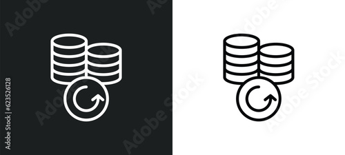 money back icon isolated in white and black colors. money back outline vector icon from business and finance collection for web, mobile apps and ui.