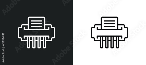 shredder icon isolated in white and black colors. shredder outline vector icon from business and analytics collection for web, mobile apps and ui.
