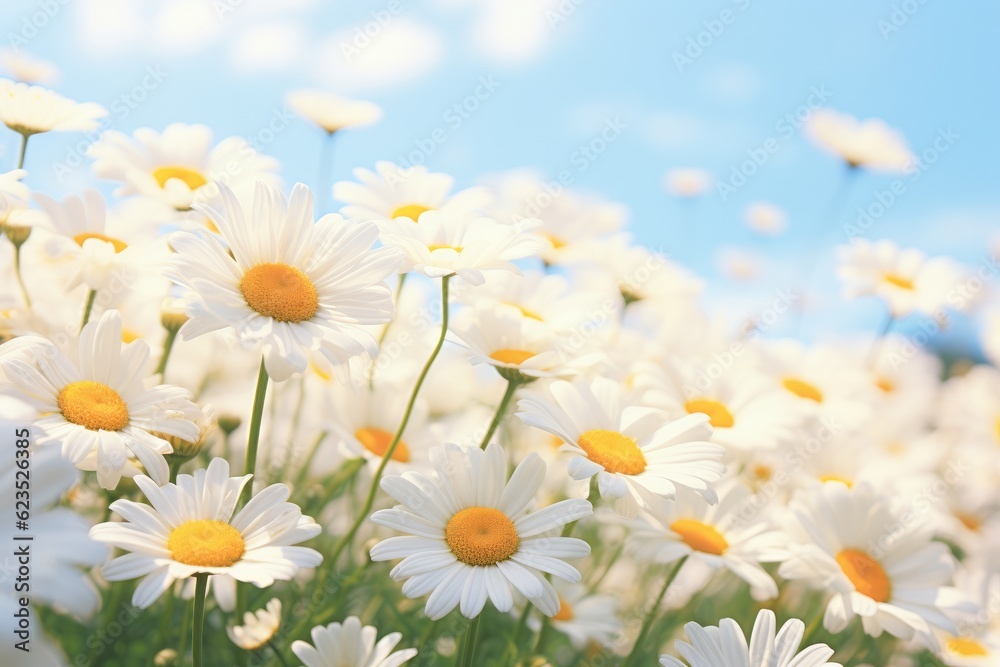 White chamomile flowers