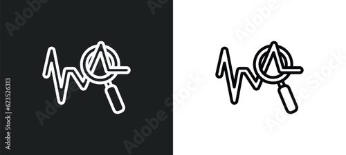 sine waves analysis icon isolated in white and black colors. sine waves analysis outline vector icon from business and analytics collection for web, mobile apps and ui.