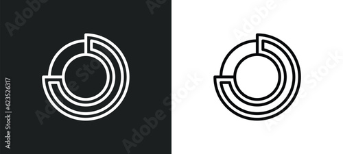 round value chart icon isolated in white and black colors. round value chart outline vector icon from business and analytics collection for web, mobile apps and ui.