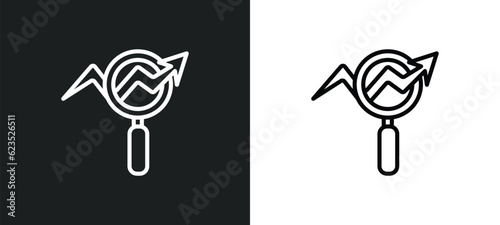 database analysing icon isolated in white and black colors. database analysing outline vector icon from business and analytics collection for web, mobile apps and ui.