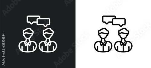 consulting icon isolated in white and black colors. consulting outline vector icon from business and analytics collection for web, mobile apps and ui.