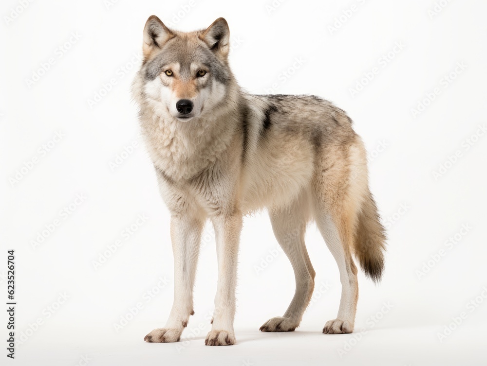 Wolf isolated on a white background
