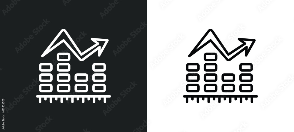ascendant graph icon isolated in white and black colors. ascendant graph outline vector icon from business collection for web, mobile apps and ui. ascendant graph icon isolated in white and black colors. ascendant graph outline vector icon from business collection for web, mobile apps and ui.