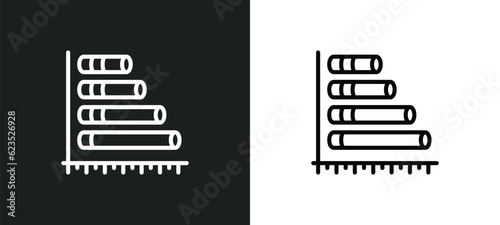 horizontal bar chart icon isolated in white and black colors. horizontal bar chart outline vector icon from business collection for web, mobile apps and ui.