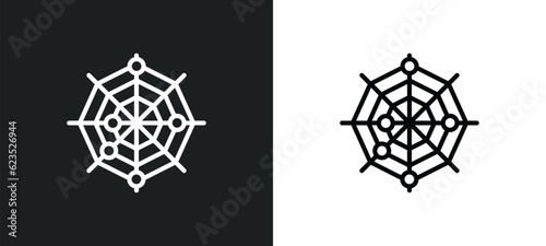 spider chart icon isolated in white and black colors. spider chart outline vector icon from business collection for web, mobile apps and ui.