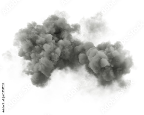 Isolated smoke rain cloud realistic on transparent backgrounds 3d illustrations png
