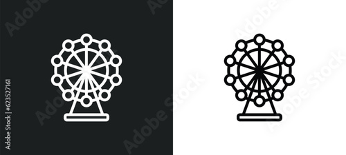 ferris wheels icon isolated in white and black colors. ferris wheels outline vector icon from business collection for web, mobile apps and ui.