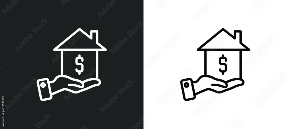 mortgage loan icon isolated in white and black colors. mortgage loan outline vector icon from business collection for web, mobile apps and ui.