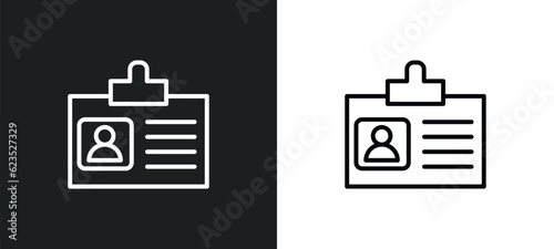 journalist id card icon isolated in white and black colors. journalist id card outline vector icon from business collection for web, mobile apps and ui.
