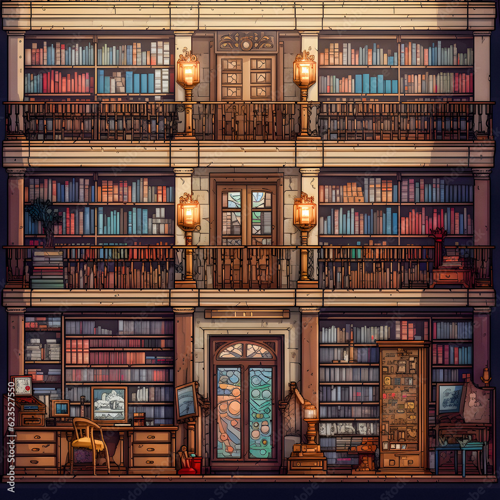 Enchanting Layers: An Old Library in Multilayered Style - generative ai Enchanting Layers: An Old Library in Multilayered Style - generative ai