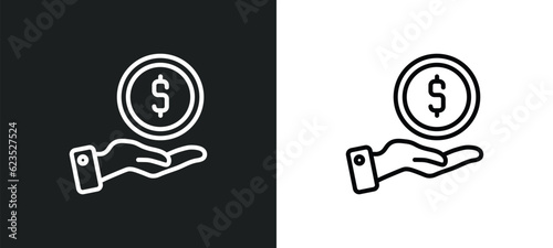 give money icon isolated in white and black colors. give money outline vector icon from business collection for web, mobile apps and ui.