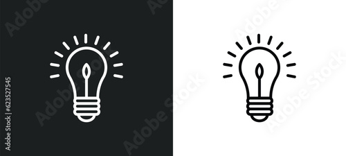 round light bulb icon isolated in white and black colors. round light bulb outline vector icon from business collection for web, mobile apps and ui.
