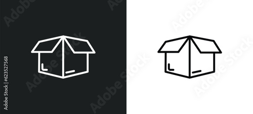 empty box icon isolated in white and black colors. empty box outline vector icon from business collection for web, mobile apps and ui.