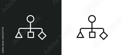 hierarchy structure icon isolated in white and black colors. hierarchy structure outline vector icon from business collection for web, mobile apps and ui.