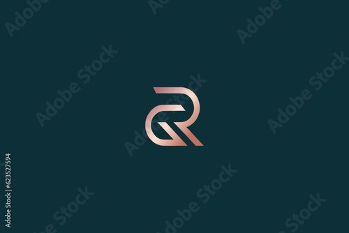 gr lettering typography illustration, gr golden lettering, gr creative logo design for company