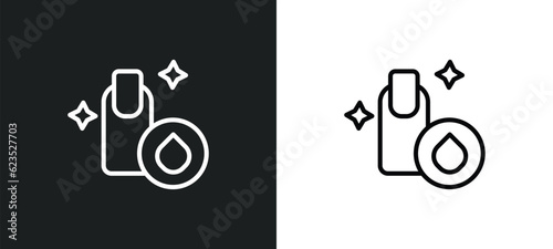 nail polish removal icon isolated in white and black colors. nail polish removal outline vector icon from beauty collection for web, mobile apps and ui.