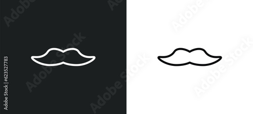 big moustache icon isolated in white and black colors. big moustache outline vector icon from beauty collection for web, mobile apps and ui.