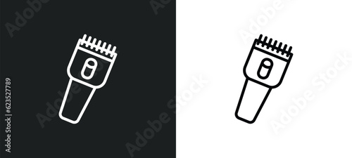 hair clipper icon isolated in white and black colors. hair clipper outline vector icon from beauty collection for web, mobile apps and ui.