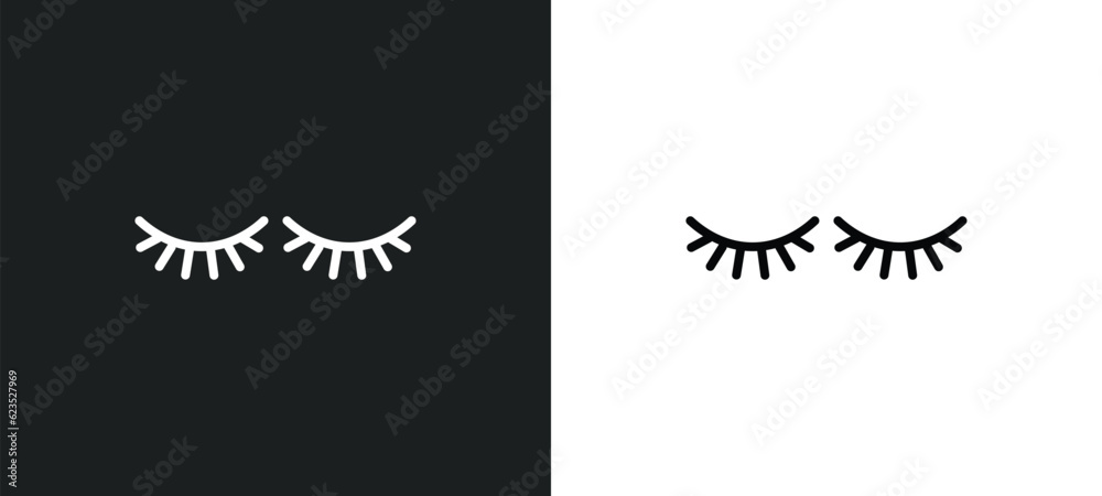 two eyelashes icon isolated in white and black colors. two eyelashes outline vector icon from beauty collection for web, mobile apps and ui.